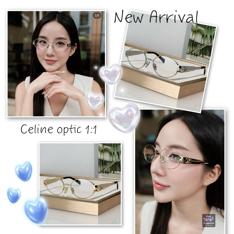 สินค้าเข้าใหม่ กรอบแว่นตาแฟชั่น งานพรีเมี่ยม 1:1 สวยมาก Celin* metal 01 CL40235U