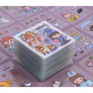 สติกเกอร์ ลายเยอะ น่ารักมาก กันน้ํา ตกแต่งDIY สําหรับสมุดโน้ต ขวดน้ํา ของขวัญ PET