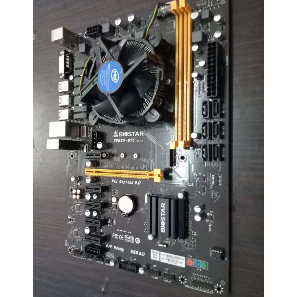 ชุดเซ็ตซีพียู+บอร์ด CPU Corei3 7100 + MB BIOSTAR TB250-BTC ไม่มีฝาหลัง