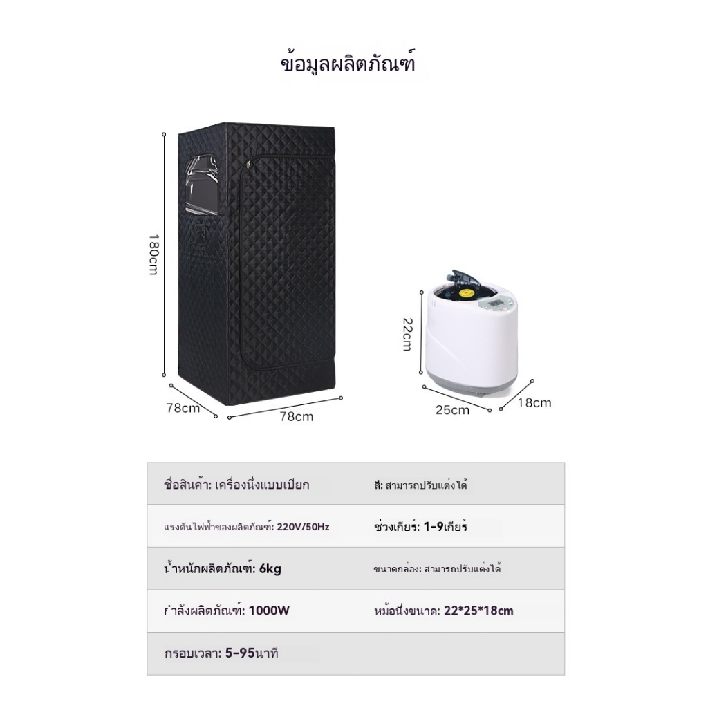 ซาวน่าอบไอน้ำแบบพกพอบสมุนไพรไอน้ำ ใช้หลังคลอด ช่วยลดน้ำหนัก ทำสปากระโจม อบไอน้ำซาวน่า - รูปที่ 7