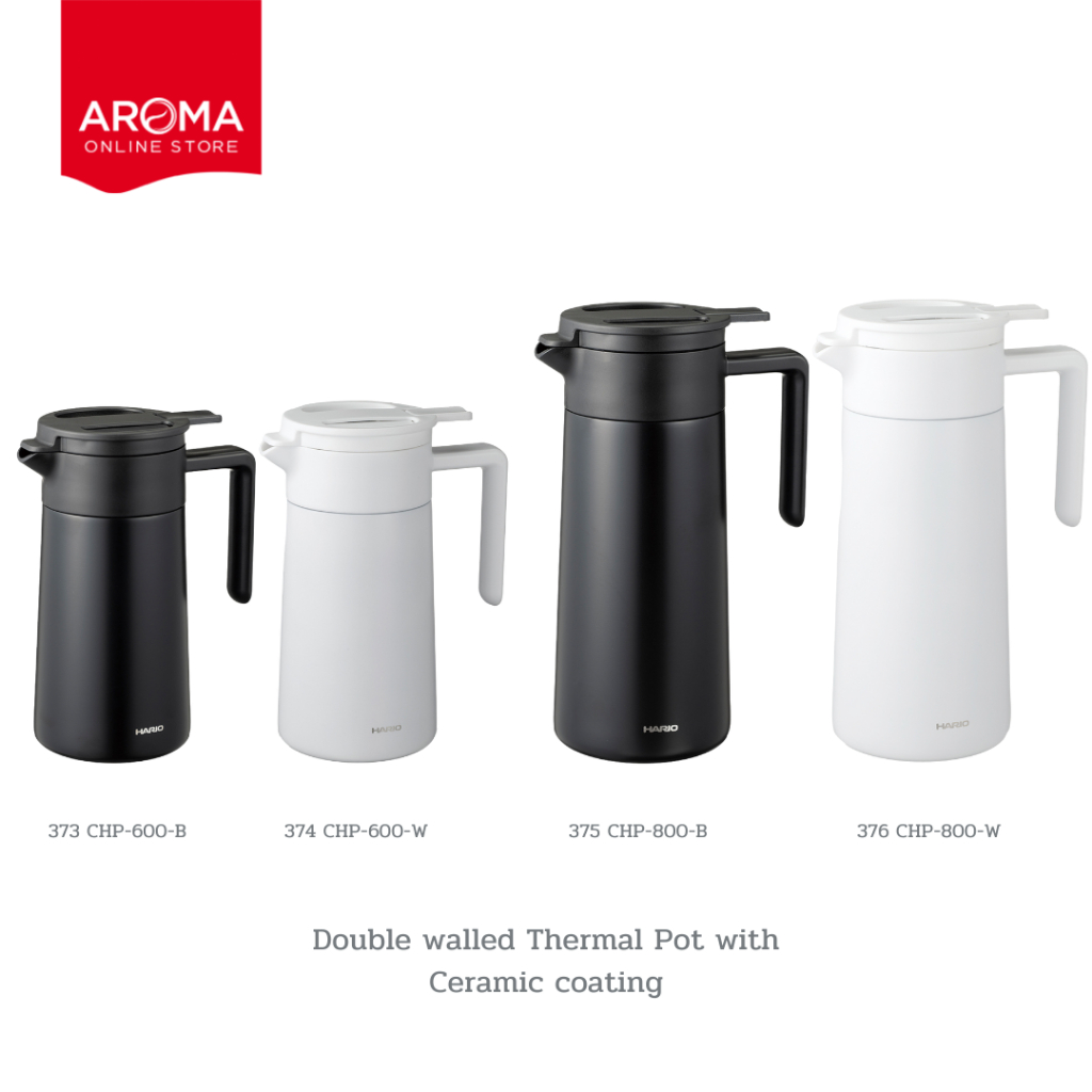 Hario เซิร์ฟเวอร์ Double walled Thermal Pot with Ceramic coating (373 374 375 376)