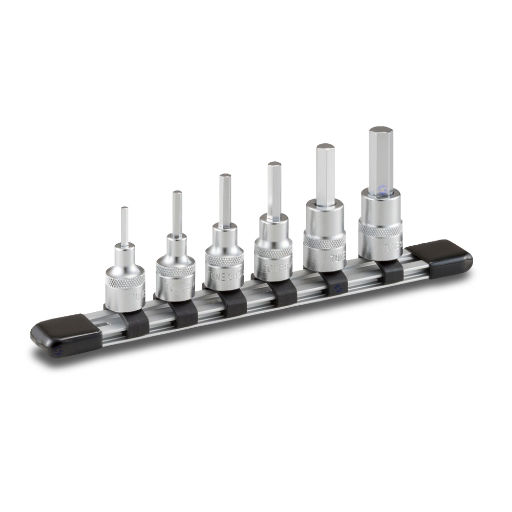 TONE ชุดลูกบล็อกเดือยโผล่พร้อมแกนยึด ขนาด 3/8" รุ่น HH306 - Hexagon Socket Set (With Socket Holder) 3/8" Model HH306