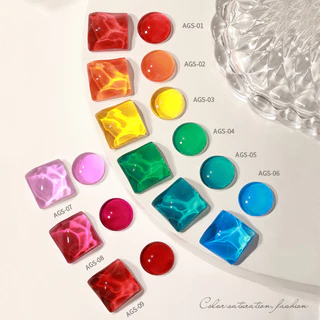 สีทาเล็บเจล สีไซรัป AS 9 เฉดสี เงางามดุจอำพัน มี 9 เฉดสีให้เลือก AGS Set