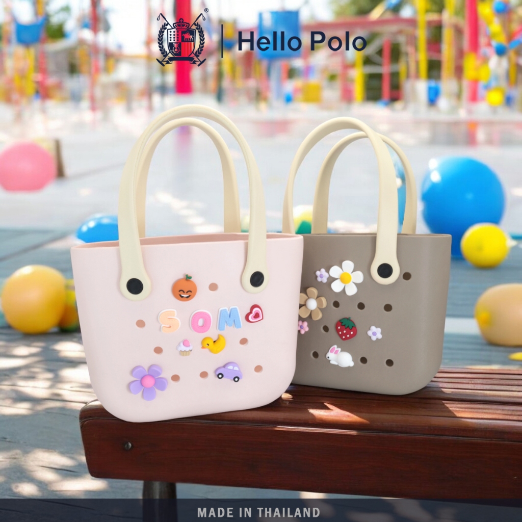 Hello Polo กระเป๋าถือ กระเป๋าแฟชั่น ใบเล็ก ขนาด 20 x 27 วัสดุ EVA ฟรีตัวการ์ตูนติดกระเป๋า BH2003