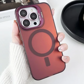 เคสตั้งได้แม่เหล็ก โฮโลแกรม พร้อมฟิล์มกระจกกล้อง Magnetic Case For iPhone 14 Pro Max 13 Pro 12 11