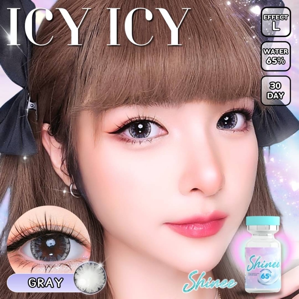🔥 คอนแทคเลนส์ ✨ขนาดบิ๊กอายโตมาก✨Brown/Gray✨ Icy icy (Shinee)