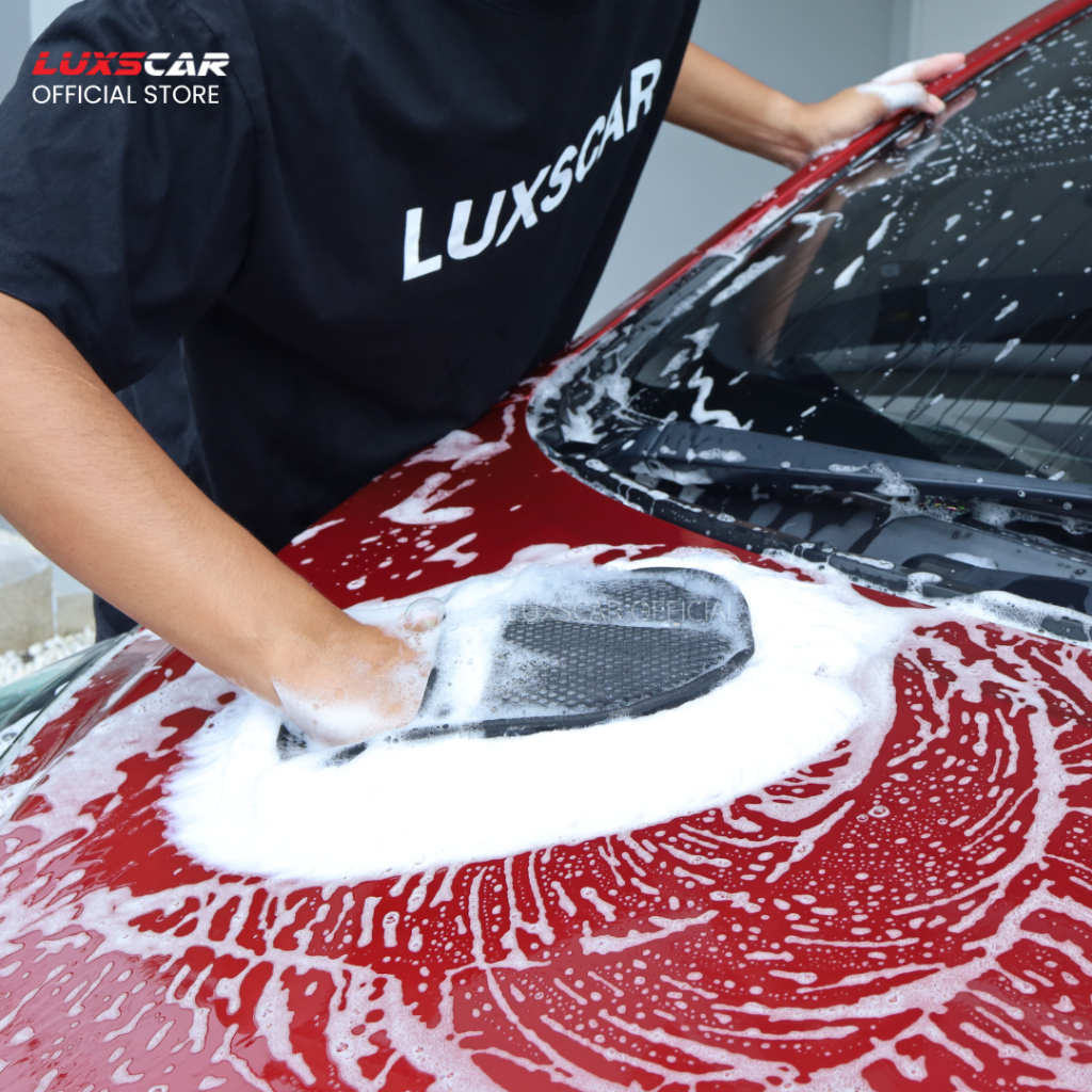 ถุงมือล้างรถขนแกะแท้ ( Luxscar Wool wash mitt)