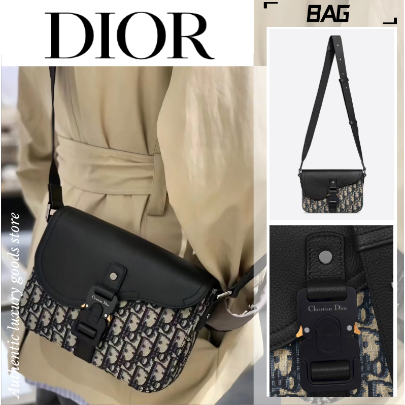 ดิออร์ Dior Small Saddle Flap Messenger Bag/กระเป๋าสะพายชาย