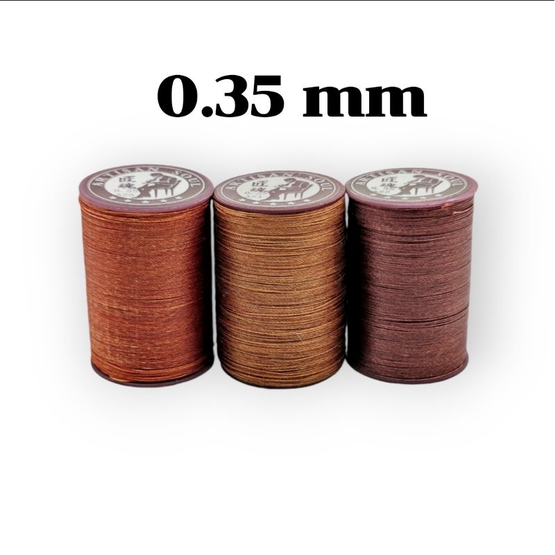ด้ายเย็บหนัง 0.35 มิล เคลือบ แว็กซ์ เส้นกลม ยาว 300 เมตร