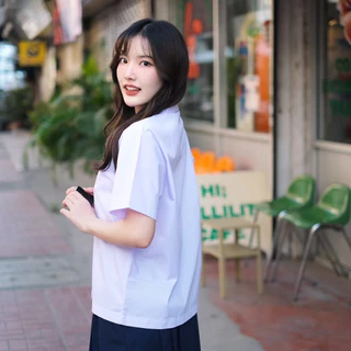 เสื้อนักเรียน คอบัว ตราละมุด เสื้อนักเรียนประถม ✅ฟรี ปักชื่อ✅