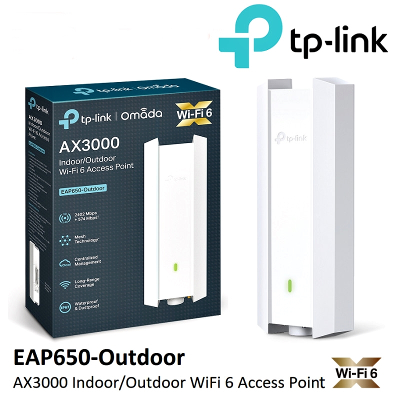 Access Point Outdoor TP-LINK (EAP650-Outdoor) AX3000 Wifi6 ประกัน 3Y ตัวกระจายสัญญาณ