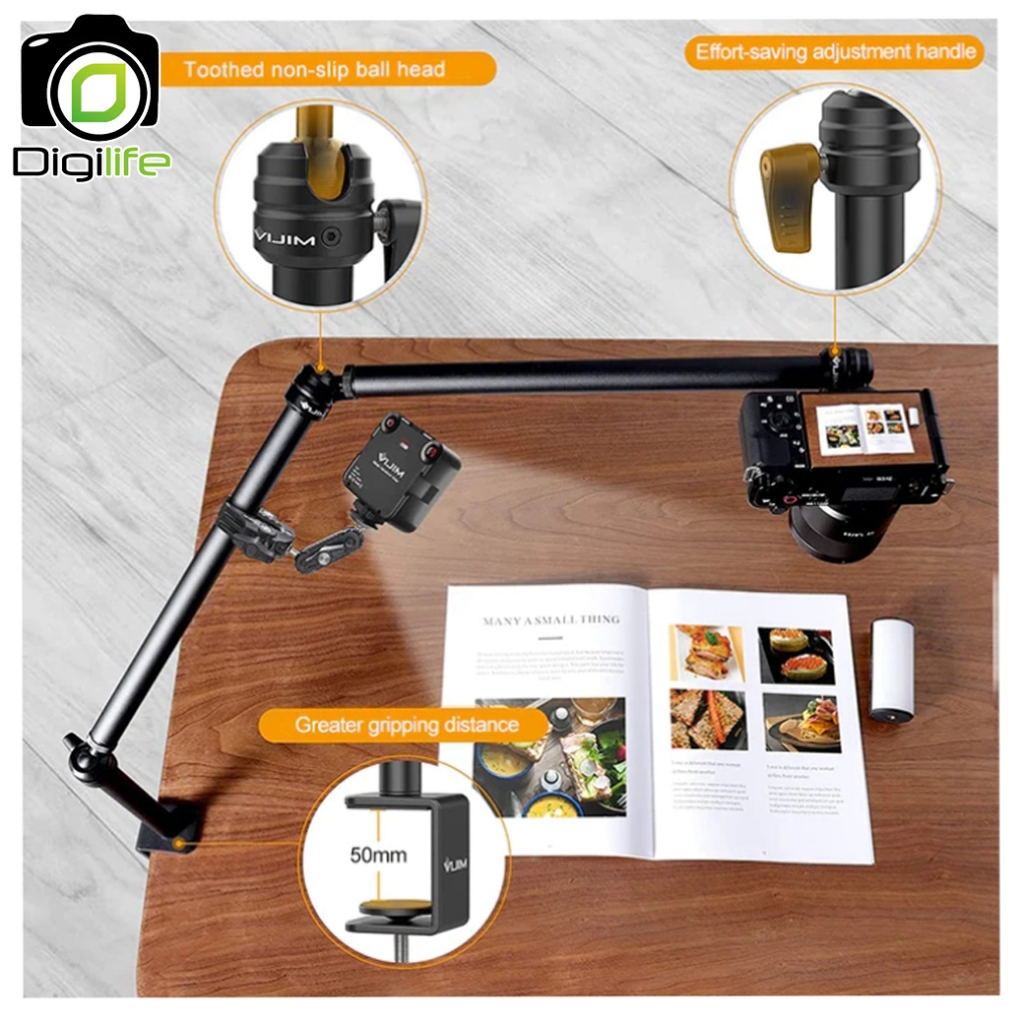 Vijim LS08 Flexible Arm แขนจับ แขนยึดบนโต๊ะ ปรับได้, Live Stream, E-Sport, ถ่ายภาพ วิดีโอ -รับประกัน Ulanzi Thailand 1ปี
