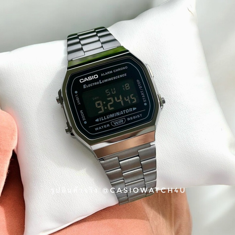 CASIO นาฬิกาข้อมือดิจิตอล ของแท้ เครื่องศูนย์ CMG รุ่น A168WGG-1B ประกัน CMG 1 ปีเต็ม