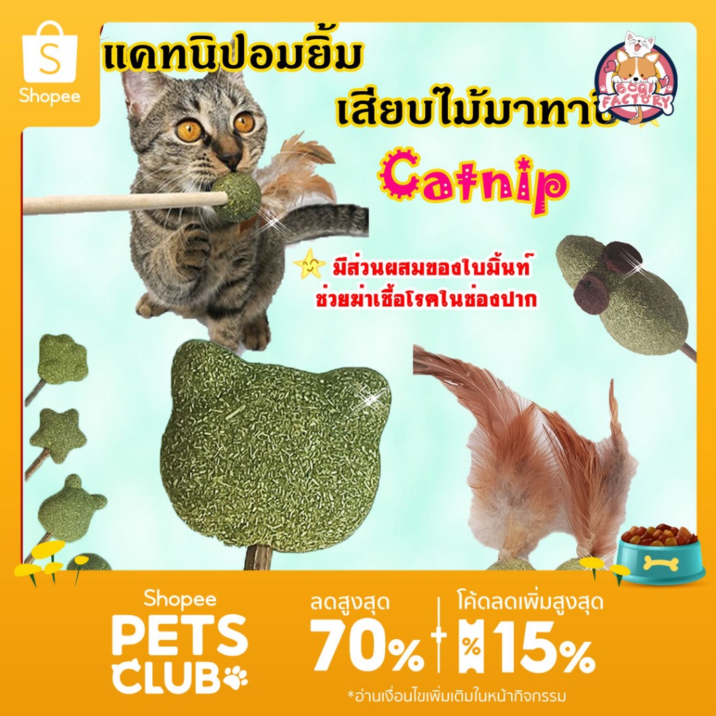 Boqi Factory catnip แคทนิปอมยิ้มเสียบไม้มาทาบิสมุนไพรแมวฟินแคทนิปแมวกัญชาแมว(ของเล่นแมว)​ Catnip Toy XJ