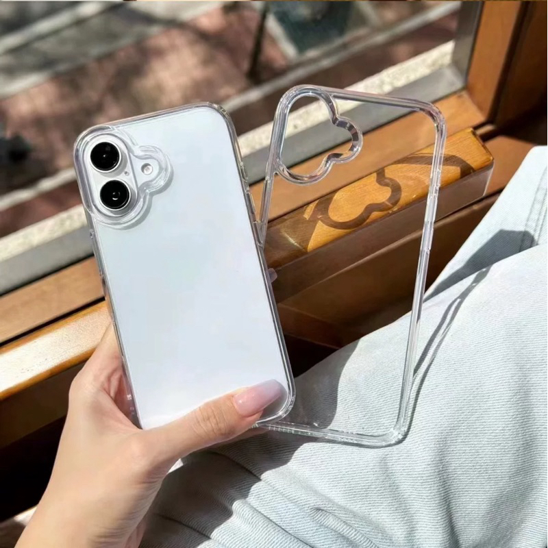 รุ่นใหม่Case16promax เคสใสอะคริลิค กันกระแทกขอบนิ่ม แข็งหลัง สำหรับรุ่นไอโฟน16 16Pro 16plus 15 14 13 12 11 7plusครบรุ่น