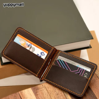 Money Clip กระเป๋าสตางค์ มันนี่คลิป หนังวัวแท้ 100% กระเป๋าใส่บัตร หนีบแบงค์ ผลิตจากโรงงานไทย