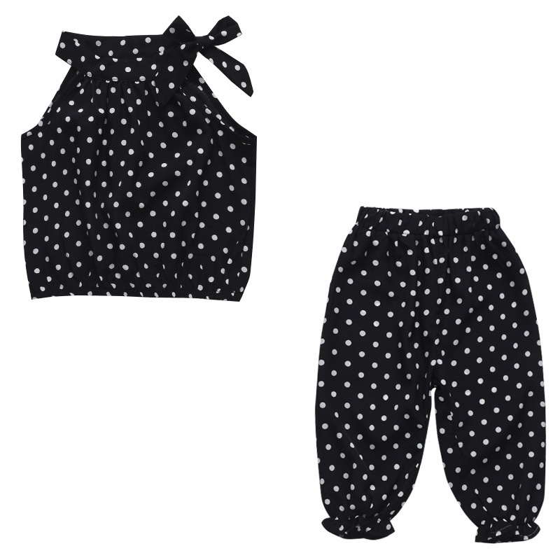 ชุดเซ็ทเด็กหญิง ชุดเด้ก 2ชิ้น เสื้อ+กางเกงขายาว ลายจุด ผ้าชีฟอง ลื่นๆใส่เย็นสบาย #11903 - รูปที่ 5