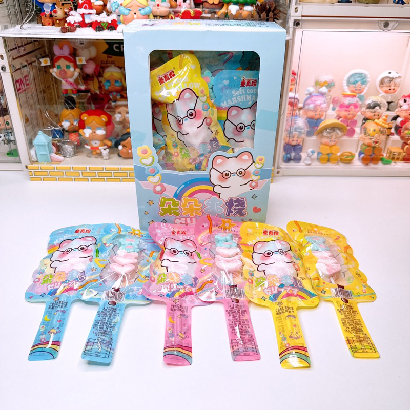 มาชเมลโล่เสียบไม้ 5 ชั้น แตงโม รถยนต์ หัวใจ ดอกไม้ ( 1 กล่อง 30 ชิ้น )