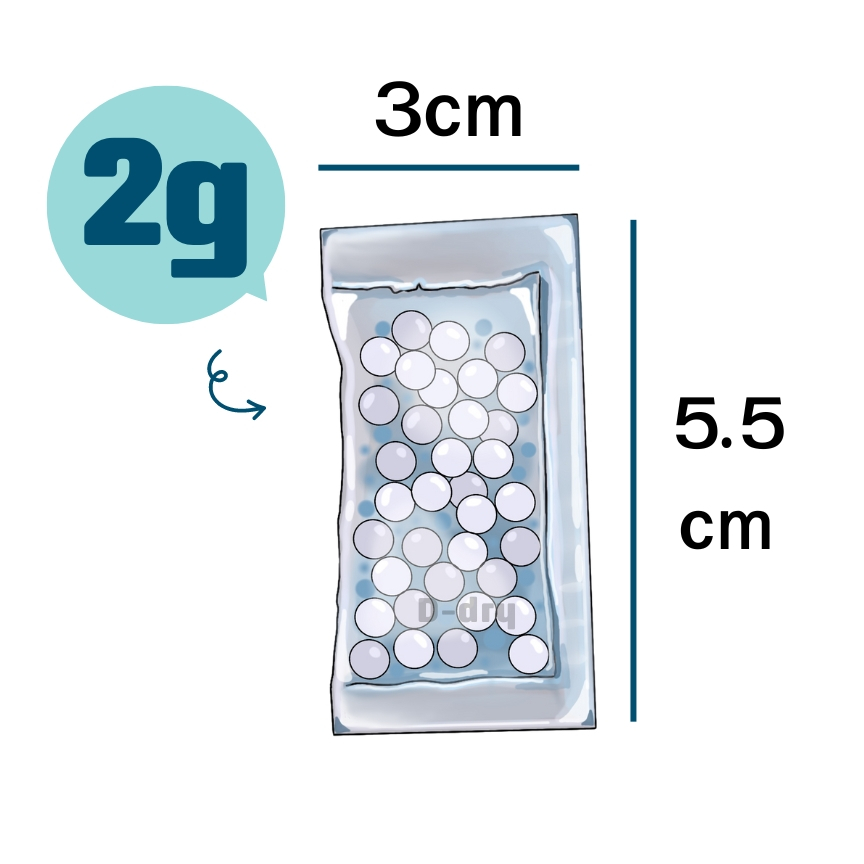 (ส่งไว)ซองกันชื้น 2 กรัม  ป้องกันเชื้อรา ลดกลิ่นอับ100-200ซอง / กันชื้น ซิลิก้าเจล /เกรดA D-DRY