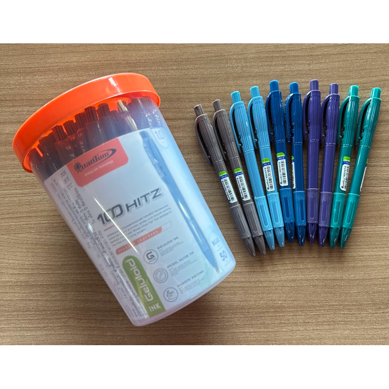 เส้นใหญ่ !!! ปากกา QuanTum 100 HITZ หมึกสีน้ำเงิน 1.0 มม. (1x50 ด้าม)