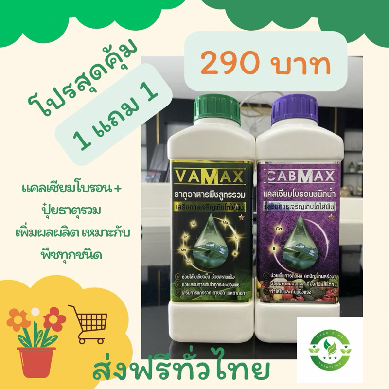 ชุด 1 แถม 1 (ปุ๋ยธาตุรวม VAMAX + CABMAX) ส่งฟรี ขายดีมาก