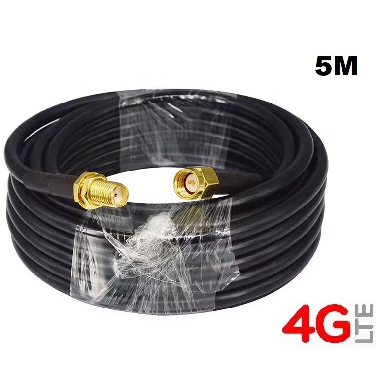 PR-SMA Cable RG58 4G Low Loss 5 เมตร 4G Router 5M ,4G LTE Antenna Extension Cable RP-SMA