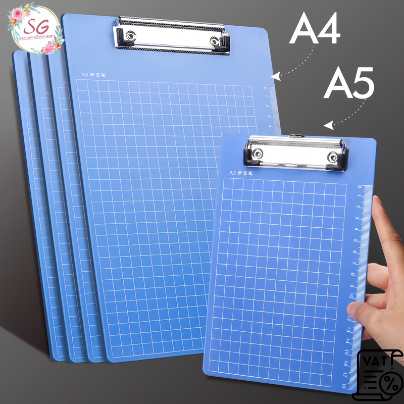 คลิปบอร์ด พิมพ์ตาราง และสเกล คลิปบอร์ดพลาสติก คลิปบอร์ดตาราง แผ่นรองเขียน กระดานรองเขียน A4 A5