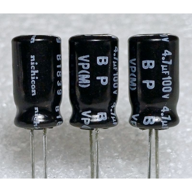 Nichicon VP  BP 4.7uf 100v Bipolar Capacitor bipolar bp คาปาซิเตอร์ ตัวเก็บประจุ ไบโพลาร์ ไบโพล่า ไม