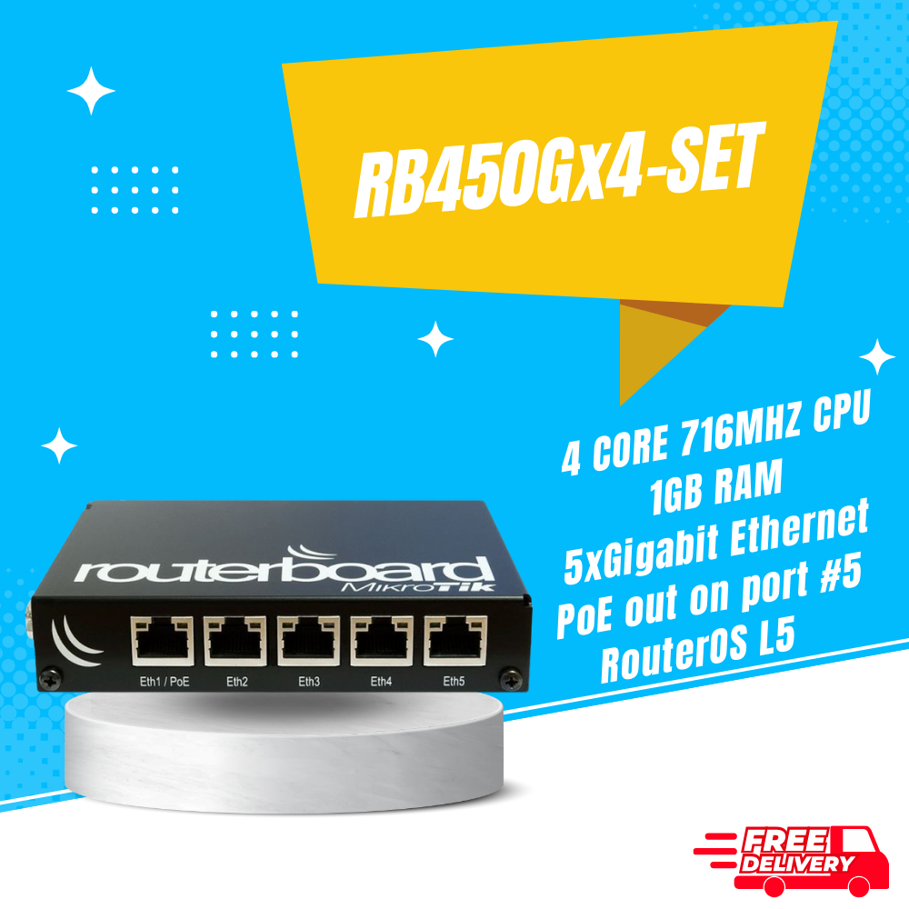 RB450Gx4-SET, Mikrotik ส่งไวสินค้ารับประกันเงื่อนไขเป็นไปตามที่บริษัทกำหนด ออกใบกำกับภาษีได้⚡️🔥ทักแช
