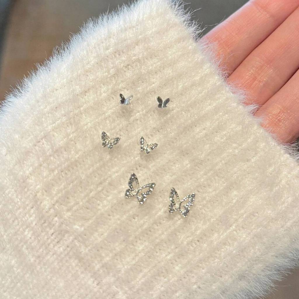 ร้านไทย M17 M129 M130 ต่างหูก้านผีเสื้อ ต่างหูเกรดพรีเมียม สำหรับคนแพ้ง่าย ไม่คัน ไม่ลอก ไม่ดำ