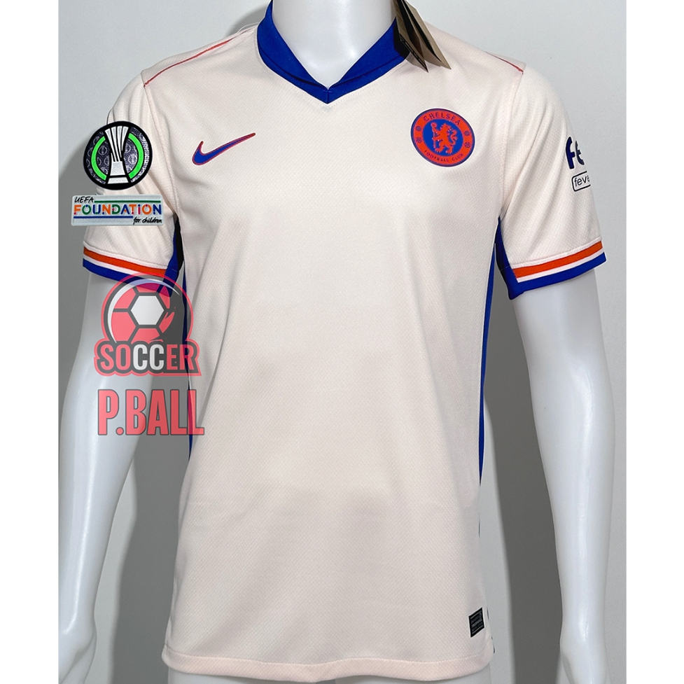 ใหม่ !! เสื้อบอล [3A] เชลซี Away เยือน 2024/25 เกรดแฟนบอล ฟลูออฟขั่นพร้อมอามและเบอชื่อ UEC + FOUNDATION