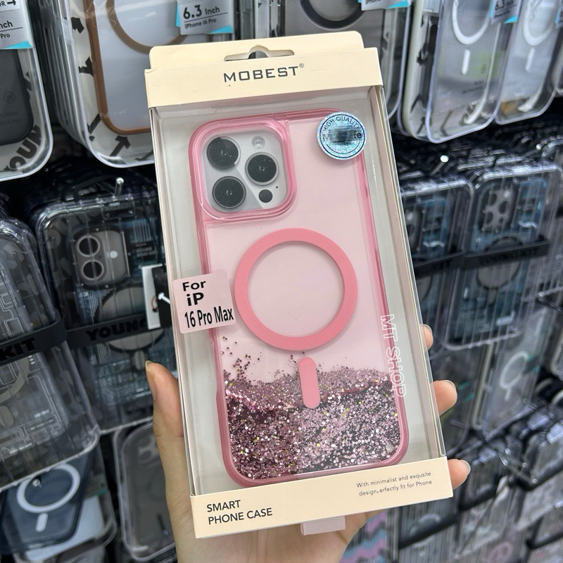 Case เคสแม่เหล็กตู้น้ำกากเพชร พร้อมส่งในไทย เคสสำหรับiphone 16 / 16Plus / 16Pro / 16ProMax