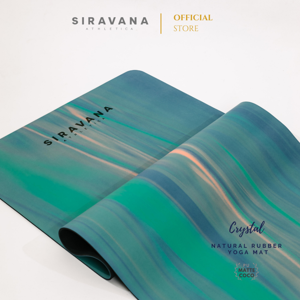 SIRAVANA เสื่อโยคะยางพารา รุ่น Crystal 5mm PU Matte Coco / Natural Rubber Yoga Mat