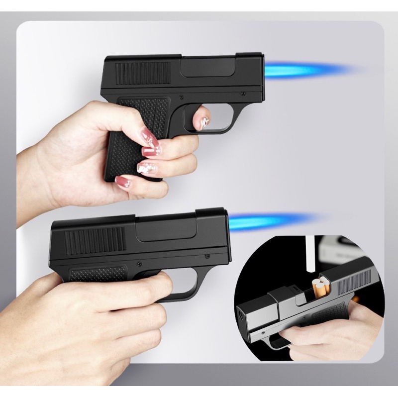 FOCUS 2in1 กล่องใส่บุหรี่พร้อมไฟฟู่ หัวพ่นไฟ อุปกรณ์จุดไฟ แบบเติมแก๊สได้ รุ่น098