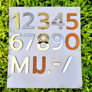 Aluminum Composite Letters ตัวเลขไดคัท ตัวอักษร อลูมิเนียมคอมโพสิต ตัวนูน สูง 10 ซม. D.I.Y สำหรับเลขที่บ้าน, เลขที่ห้อง