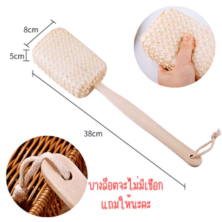ใยบวบขัดผิวด้ามไม้ ธรรมชาติ 100% ใยบวบขัดหลัง ขัดตัว ใยบวบ ขัดหลัง แปรงอาบน้ำ ขัดขี้ไคล ใยบวบ ใยถูตัวอาบน้ำ อาบน้ำ WN