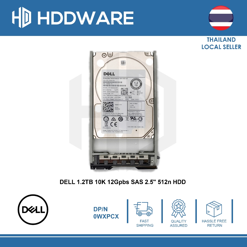 DELL 1.2TB 10K 12G SAS 2.5'' 512n HDD // WXPCX // 0WXPCX // ST1200MM0088 // 1FF200-151