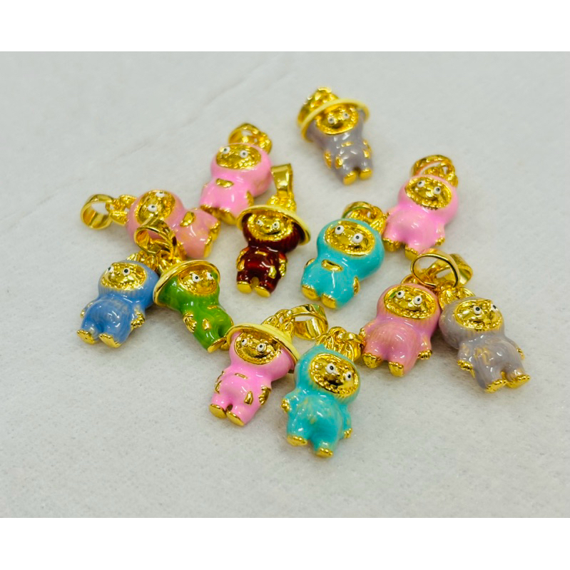 จี้ลาบูบู้ หุ้มทองแท้ 24k ด้านหลังฉลุลายโปร่ง