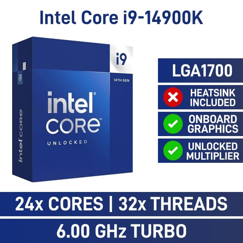 CPU  INTEL CORE I9-14900KF (SOCKET LGA 1700) (ซีพียู) I9-14900K ไม่มีพัดลม