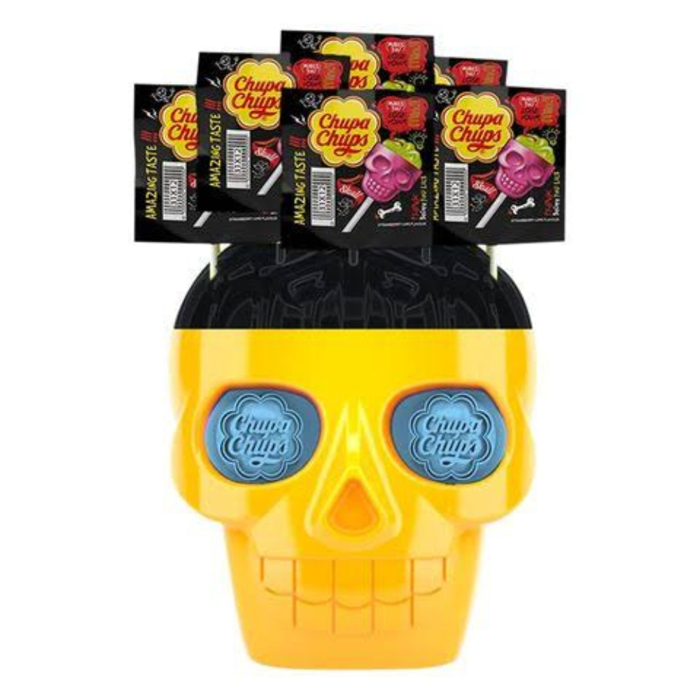 🍭🎃 สีใหม่!!! Chupa Chups 3D Skull หัวกะโหลก จูปาจุ๊ปส์ / ChupaChups จูปาจุ๊บ หัวกระโหลก เหลือง-ดำ