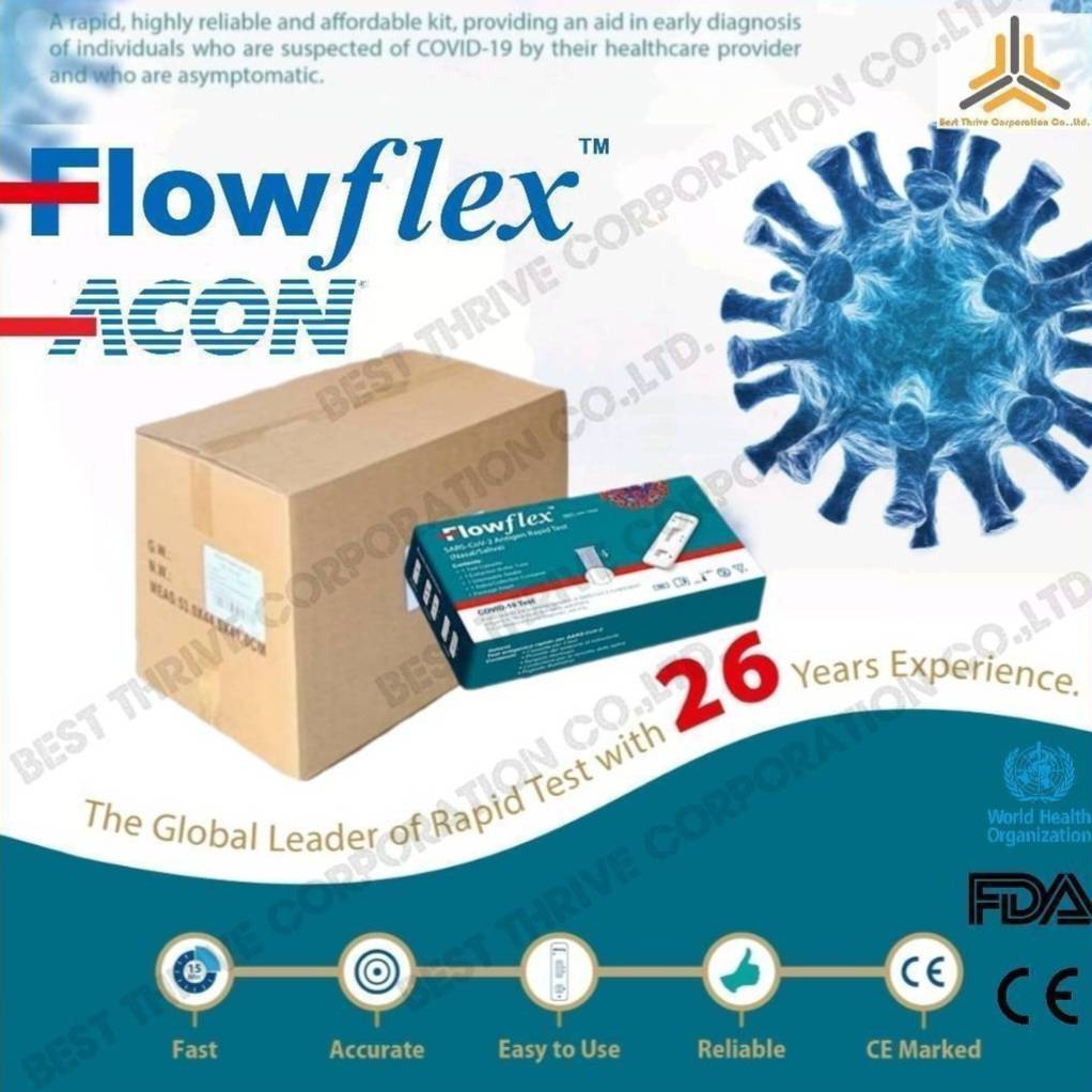 ATK ชุดตรวจโควิด-19 SAR-CoV-2 Antigen Rapid Test ยี่ห้อ Flowflex 2in1 (จมูก/น้ำลาย) SET 240 TEST ของแท้ ราคาถูก