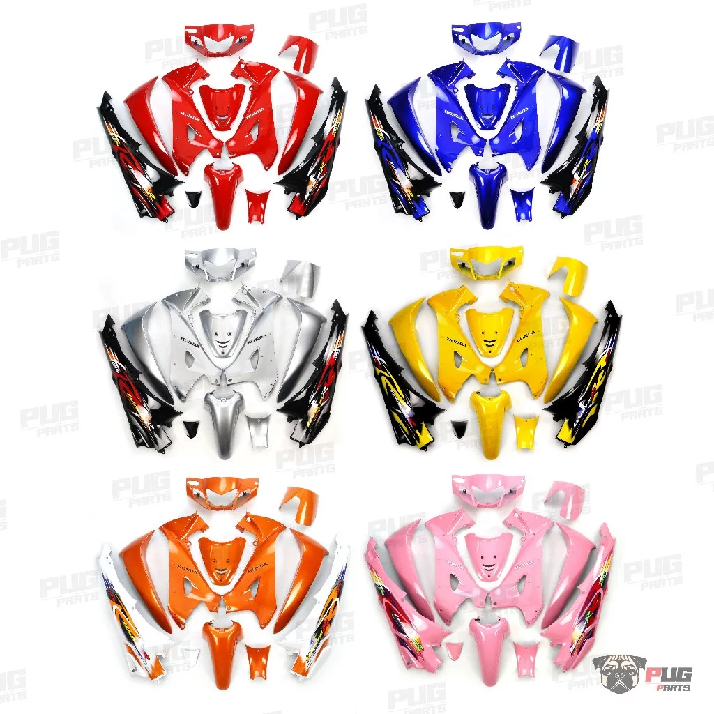 PUGParts ชุดสีwave125R หัวแหลม ชุดสีเวฟ125R ปี2004 (ชุด12ชิ้น) กุญแจกลม/กุญแจนิรภัย(กุญแจเล็ก/ใหญ่) 125r