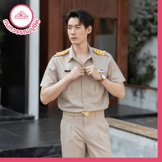 ชุดข้าราชการกากีชาย คอเชิ้ตแขนสั้น+กางเกง(ขายแยกชิ้น)