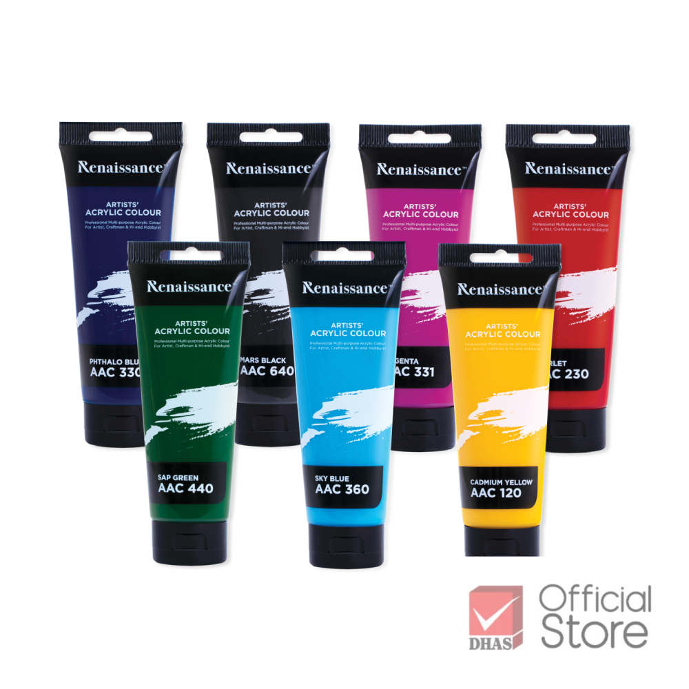 Renaissance สีอะคริลิค 120 มล. 12 เฉดสี จำนวน 1 หลอด