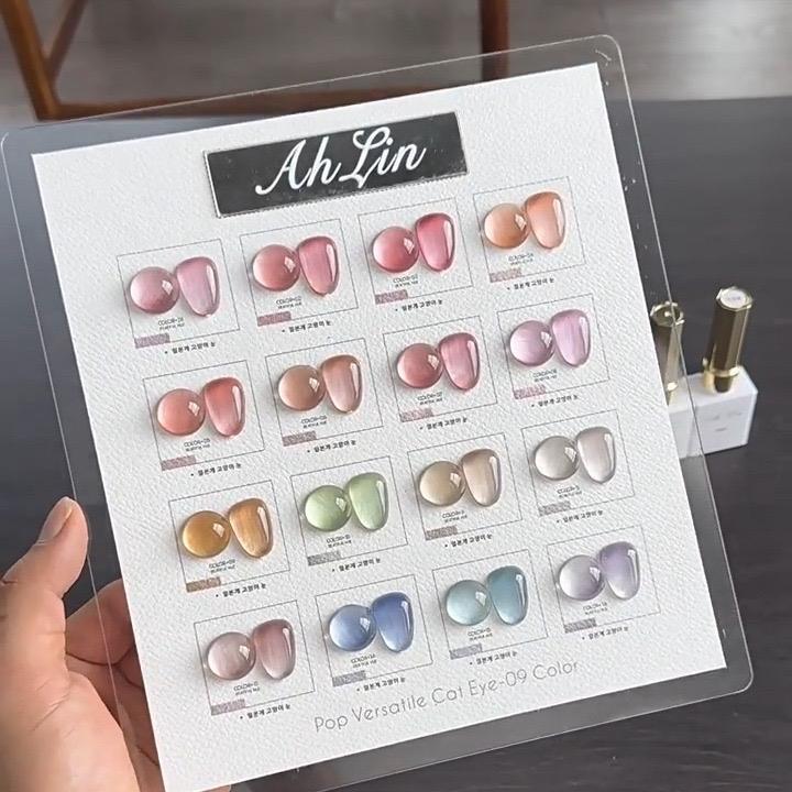 แยกขวด สีลูกแก้วกระจก Ah lin มาใหม่ล่าสุด 16 สีแน่นมากๆ สวยฉ่ำๆ