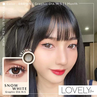คอนแทคเลนส์[บิ๊กอาย] Snow White Brown / Gray (Lovelylens) ☁️ มี อย.ไทย