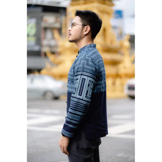 เสื้อผ้าฝ้ายฟอกนุ่มและหม้อฮ้อมกัดลายกระดุมจีนทำมือ No.36