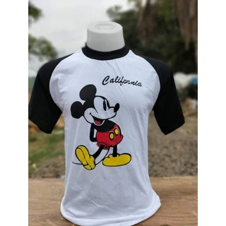 เสื้อยืดผ้าบางแขนสโลป ลายมิค