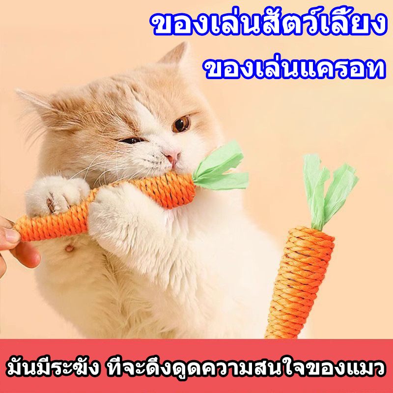 เชือกกัด เชือกป่านลับเล็บ มีเสียงบี๊บๆ Baby Carrot ตุ๊กตาแครอท ของเล่นสัตวเลี้ยง ขัดฟันสุนัข ลับเล็บแมว ของเล่นแมว