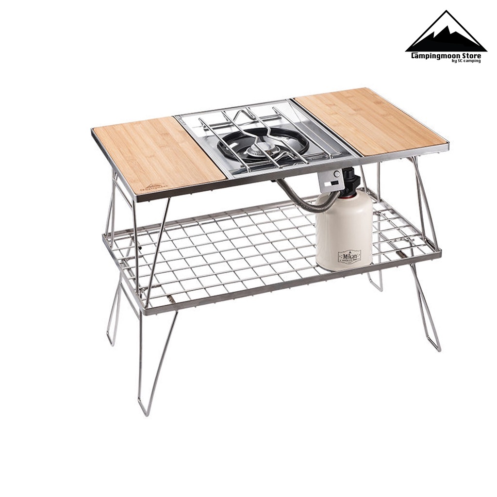 โต๊ะพับแสตนเลส Campingmoon CK-1 | CK-2 พร้อมกระเป๋า สามารถใส่เตา IGT, Unit